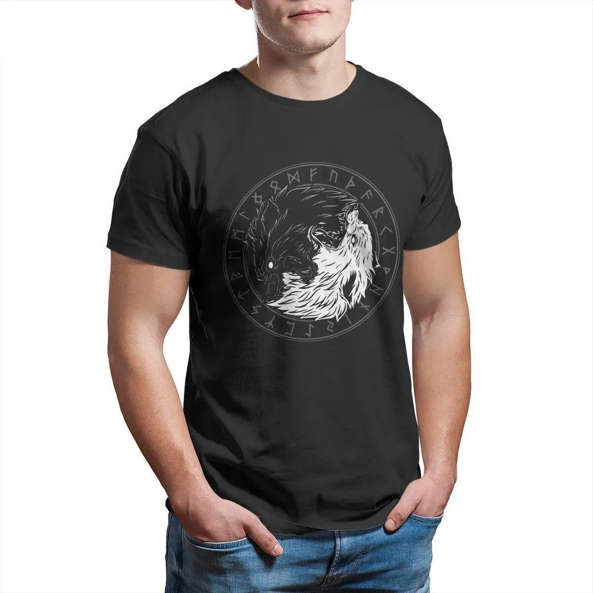 Sons Of Fenrir Ying Yang Wolf T Shirt for Men 100% Cotton Leisure T-Shirt Round Neck Viking Tee Shirt Short Sleeve Clothes Party
Sons Of Fenrir Ying Yang Wolf T Shirt for Men 100% Cotton Leisure T-Shirt Round Neck Viking Tee Shirt Short Sleeve Clothes Party