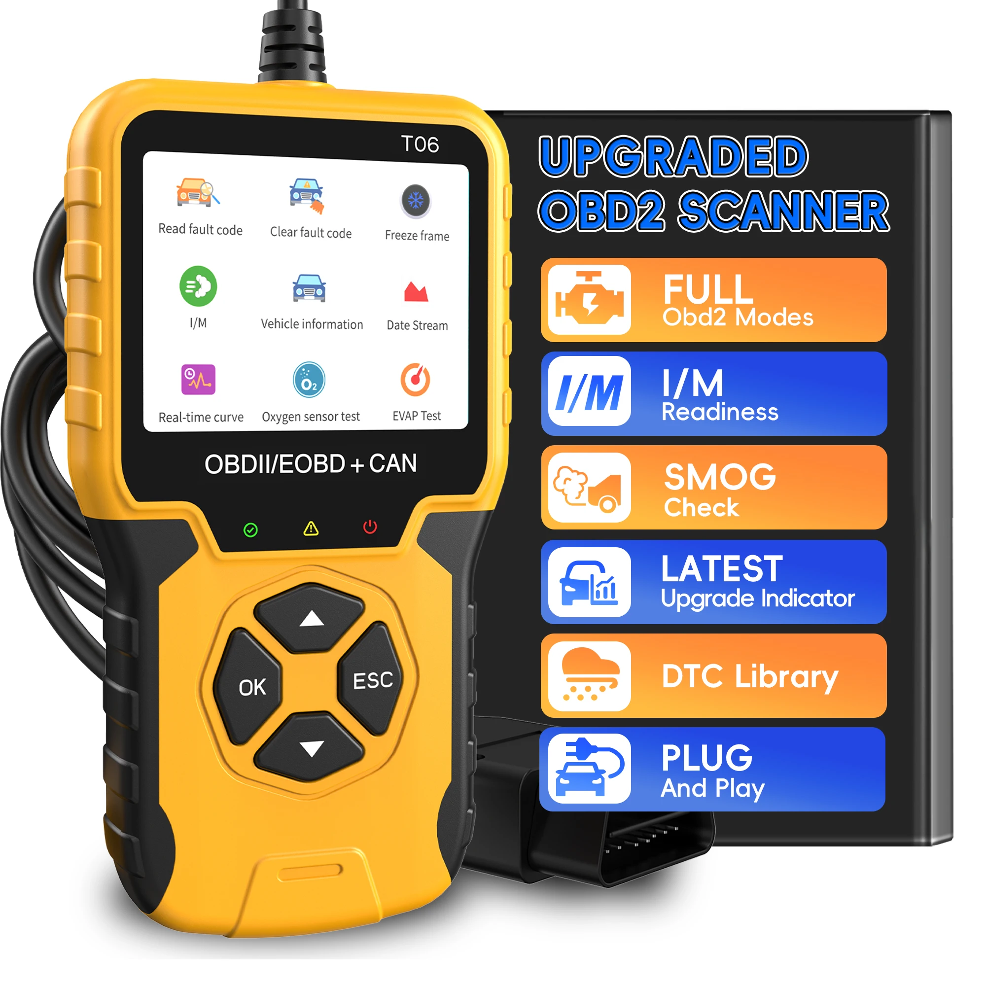 Диагностический инструмент сканера OBD2, усиленный считыватель кодов двигателя, автомобильный сканер OBDII/EOBD со сбросом ко...
Диагностический инструмент сканера OBD2, усиленный считыватель кодов двигателя, автомобильный сканер OBDII/EOBD со сбросом ко...