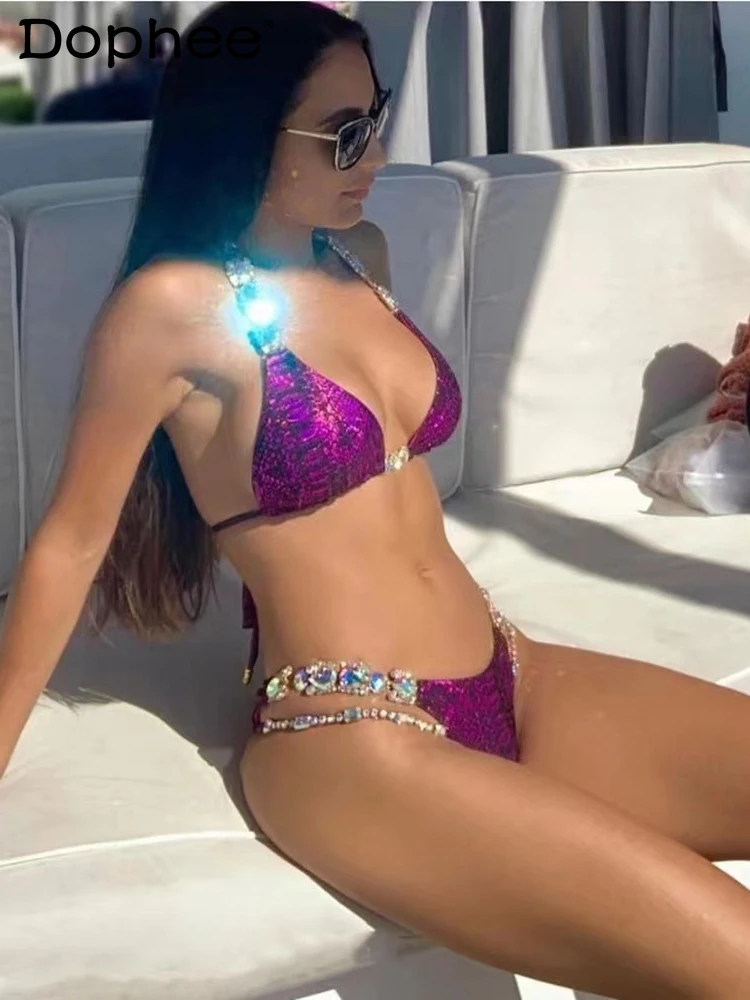 2022 Summer Fashion Tide Swimsuit Snake Print Crystal Split Rhinestone Two Piece Set Bikini Sexy Swimwear Women's
2022 Summer Fashion Tide Swimsuit Snake Print Crystal Split Rhinestone Two Piece Set Bikini Sexy Swimwear Women's