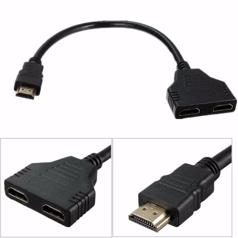 

2/4/6 шт. портативный высококачественный 1080p HDMI-совместимый адаптер преобразователь сигнала 1 в 2 разветвитель кабель 30 см
