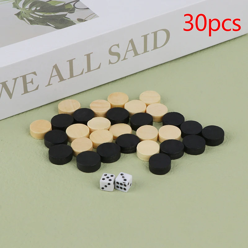28Pcs/Set Solid Wooden Draughts Checkers Backgammon Chess Pieces for Kid Board Game with 2 Dices Pieces Board Game Components
28Pcs/Set Solid Wooden Draughts Checkers Backgammon Chess Pieces for Kid Board Game with 2 Dices Pieces Board Game Components