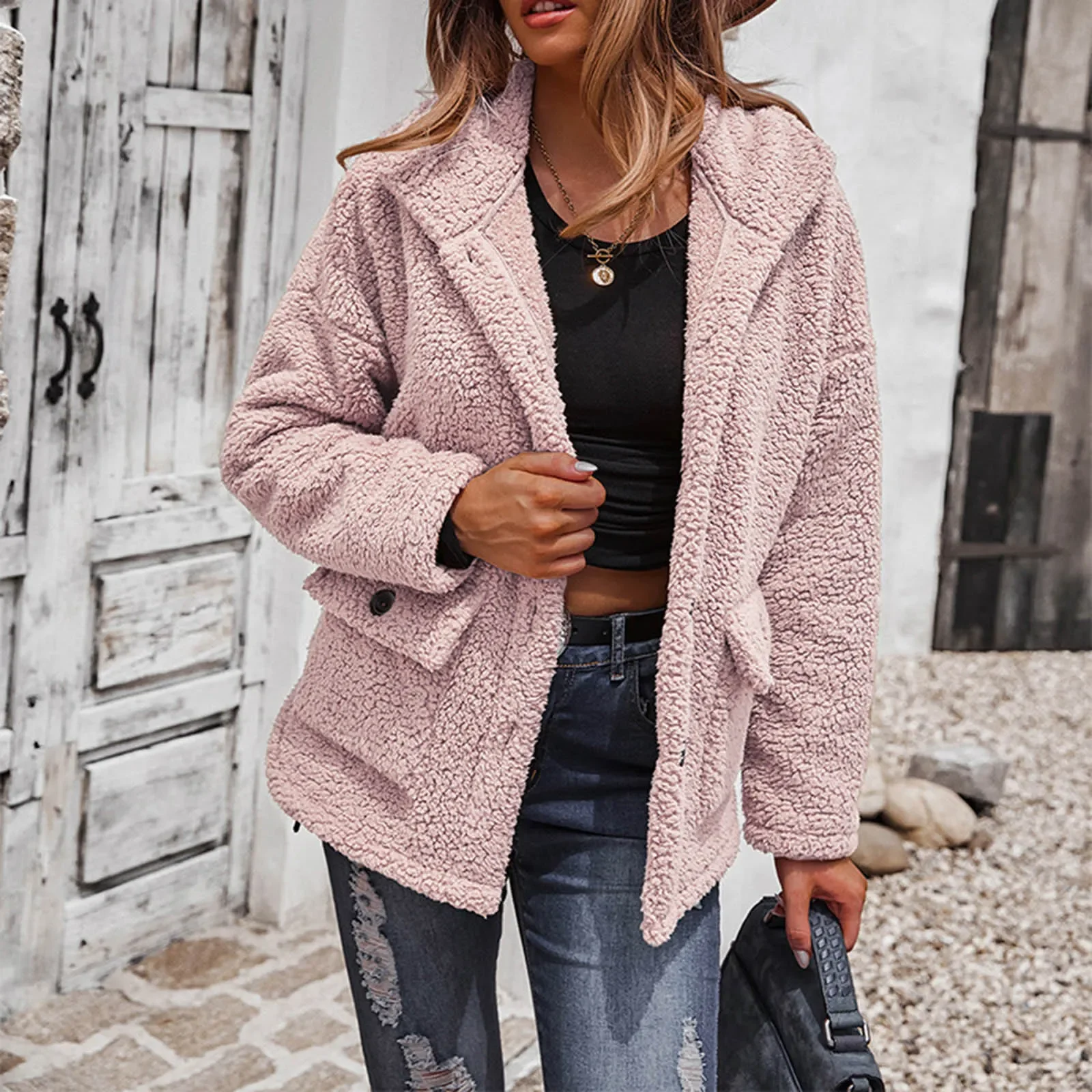 Fleece Jacket for Women Women's Turndown Collar Solid Color Thick Sweatshirt Long Sleeve Slim h Coat Women down Vest
Fleece Jacket for Women Women's Turndown Collar Solid Color Thick Sweatshirt Long Sleeve Slim h Coat Women down Vest