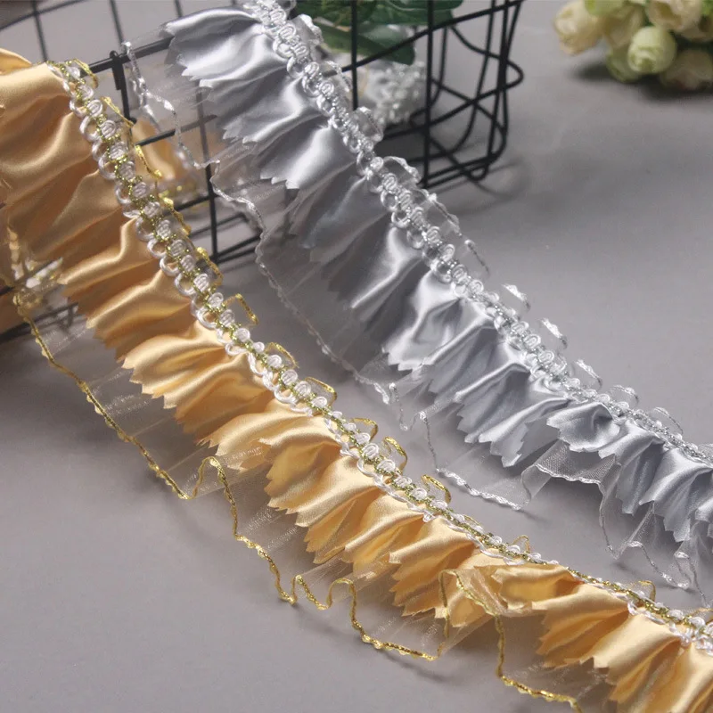 7cm wide Reflective Gold Satin Fabric Pleated Double Lace DIY Handmade Locker Flower Basket Curtain Frame Decorative Accessories
7cm wide Reflective Gold Satin Fabric Pleated Double Lace DIY Handmade Locker Flower Basket Curtain Frame Decorative Accessories