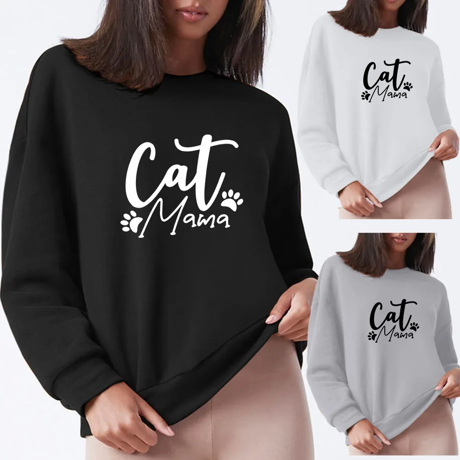 Pullovers Womens Cat Mama Letter Print Clothing Ladies Spring Autumn Winter Hoodies Oversized Female O-neck Casual Sweatshirts
Pullovers Womens Cat Mama Letter Print Clothing Ladies Spring Autumn Winter Hoodies Oversized Female O-neck Casual Sweatshirts