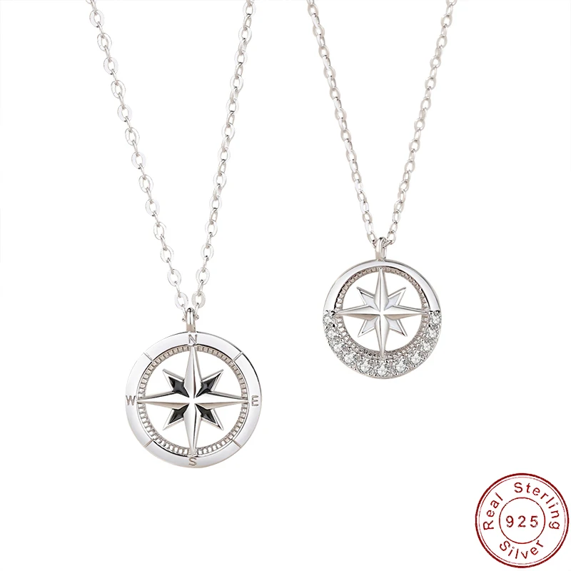 AAA CZ Star Compass S925 Sterling Silver Couple Necklace Simple Clavicle Chain For Women Birthday Jewelry Gift+box
AAA CZ Star Compass S925 Sterling Silver Couple Necklace Simple Clavicle Chain For Women Birthday Jewelry Gift+box