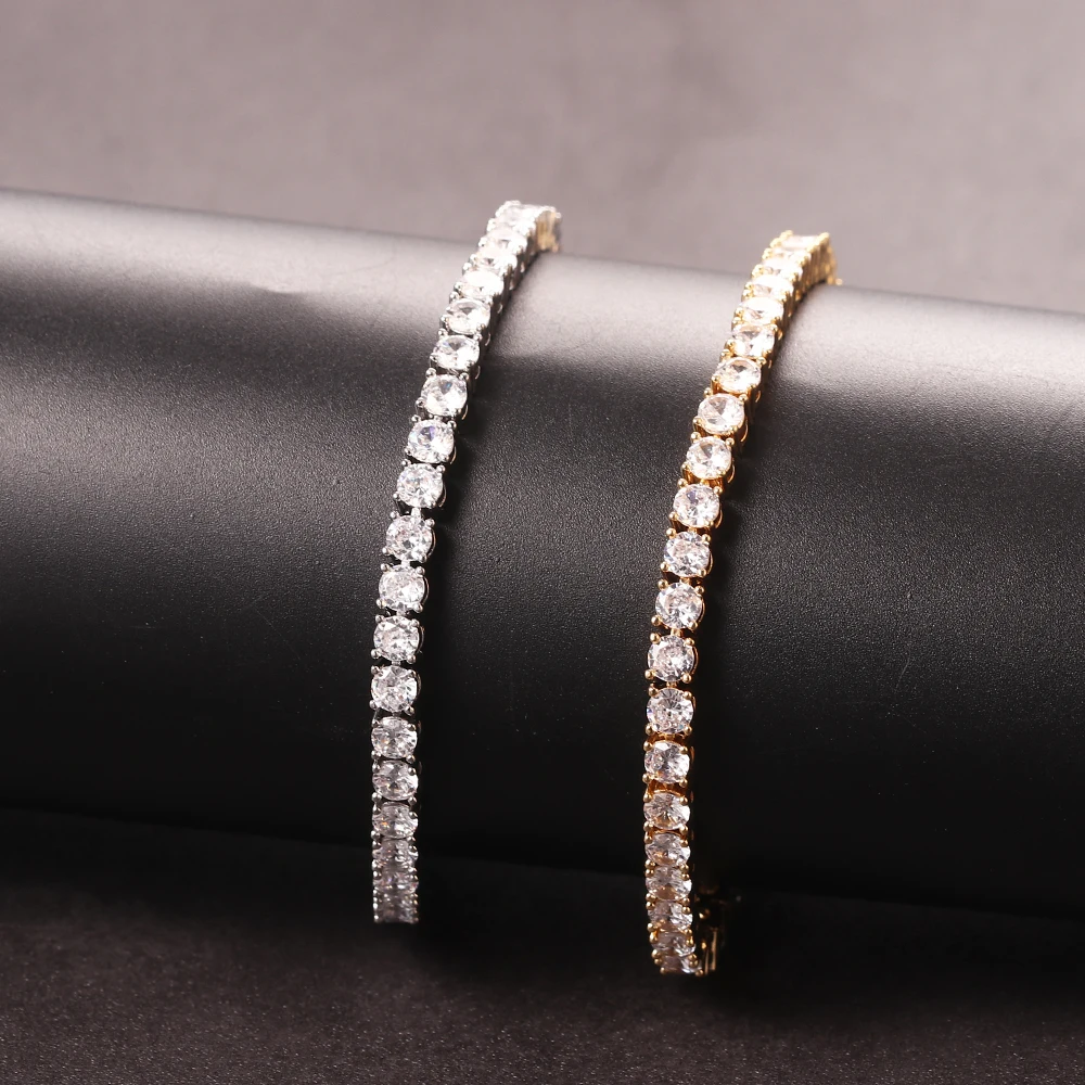 European And American Tennis Chain Hip-hop Tide Brand Men's Bracelet Micro-encrusted With Zircon 4mm Bracelet Tennis Bracelet
European And American Tennis Chain Hip-hop Tide Brand Men's Bracelet Micro-encrusted With Zircon 4mm Bracelet Tennis Bracelet