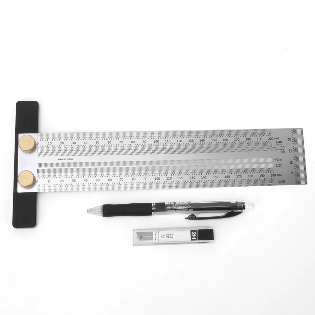 Stainless Steel T Type Hole Ruler Scribing Gauge Woodworking Marking Tool with Automatic Pencil stainless stainless stainless
Stainless Steel T Type Hole Ruler Scribing Gauge Woodworking Marking Tool with Automatic Pencil stainless stainless stainless