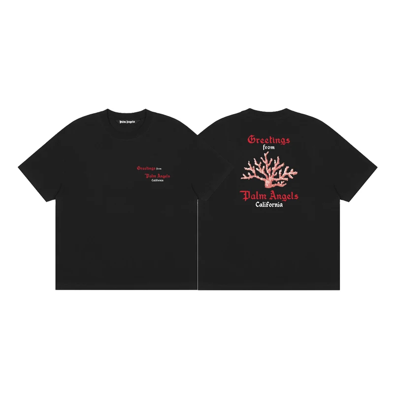 Palm Angels Coral Letters T Shirts Men and Women Couples Fashion Casual Loose Round Neck Short Sleeve T-shirt Streetwear Male
Palm Angels Coral Letters T Shirts Men and Women Couples Fashion Casual Loose Round Neck Short Sleeve T-shirt Streetwear Male