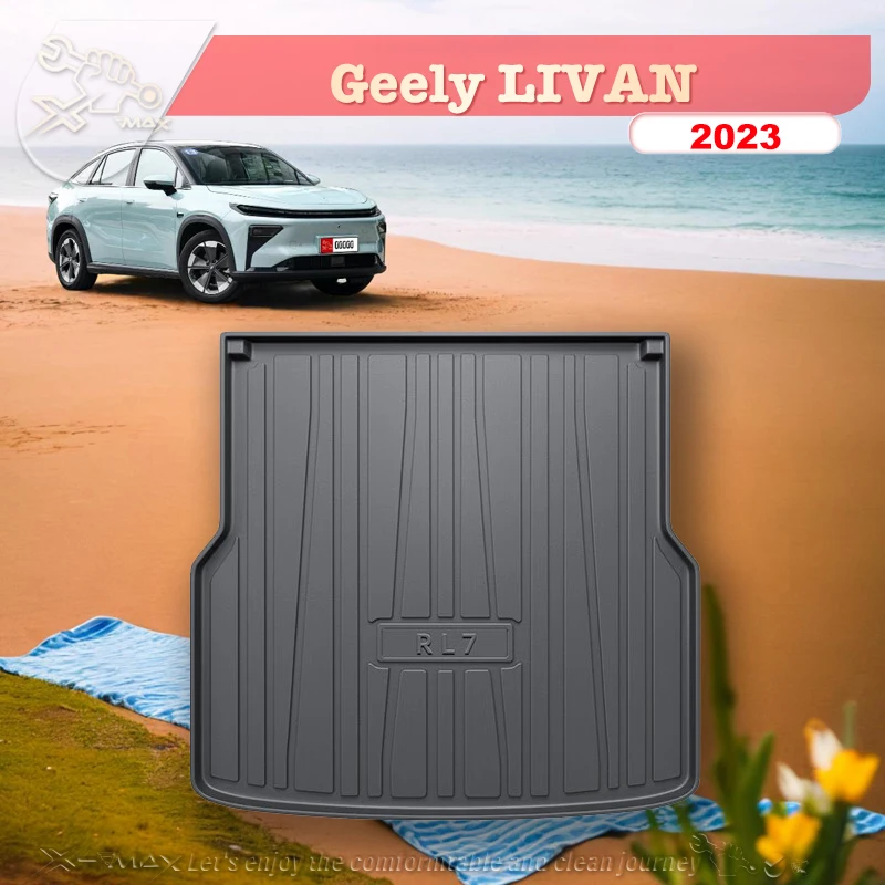 Для Geely LIVAN 2023 коврик для багажника автомобиля под заказ всесезонный черный груза