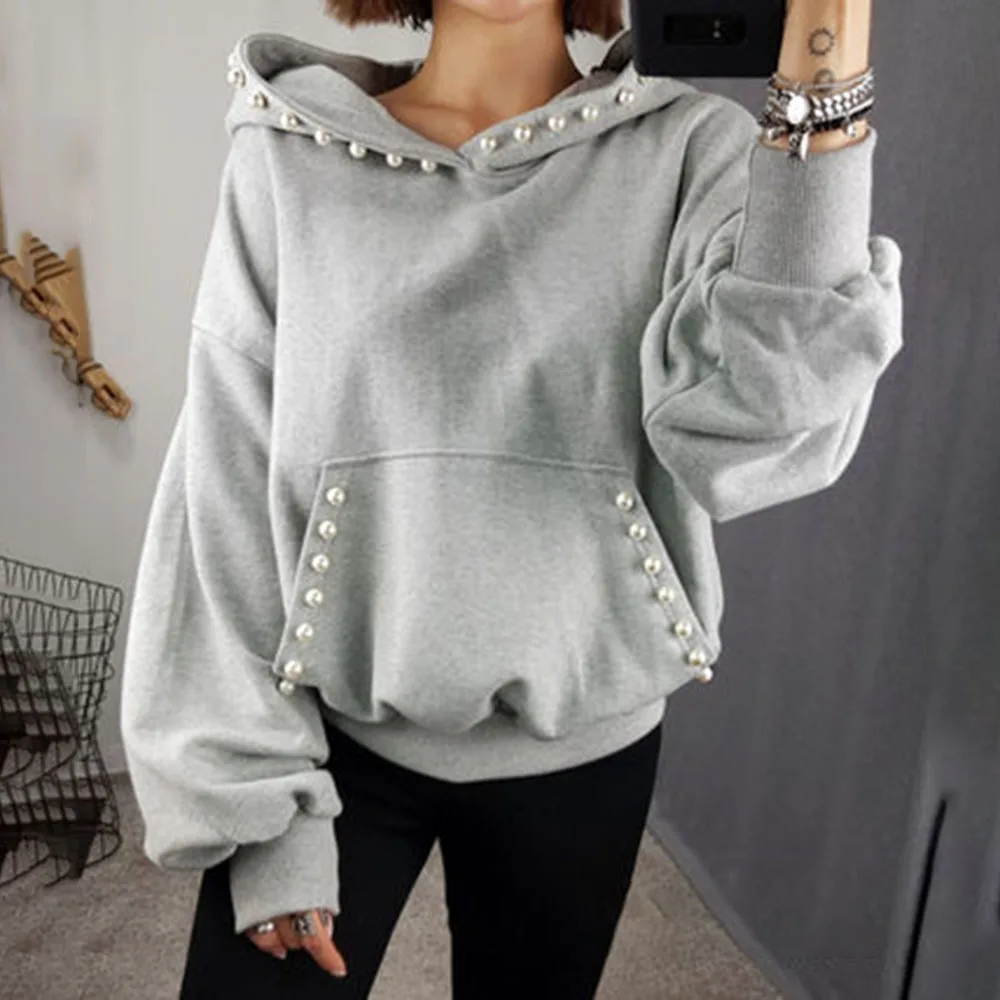 2021 Fashion Harajuku Korean Causal Gray Black Hoodies Tops Women Hoodie Oversize Beading Spring Autumn Gothic Hooded Sweatshirt
2021 Fashion Harajuku Korean Causal Gray Black Hoodies Tops Women Hoodie Oversize Beading Spring Autumn Gothic Hooded Sweatshirt