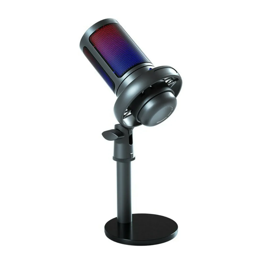 

USB Condenser Microphone RGB Light Recording Streaming Desktop Game Wired Microphone K Song Live Device For PC Computer Laptop