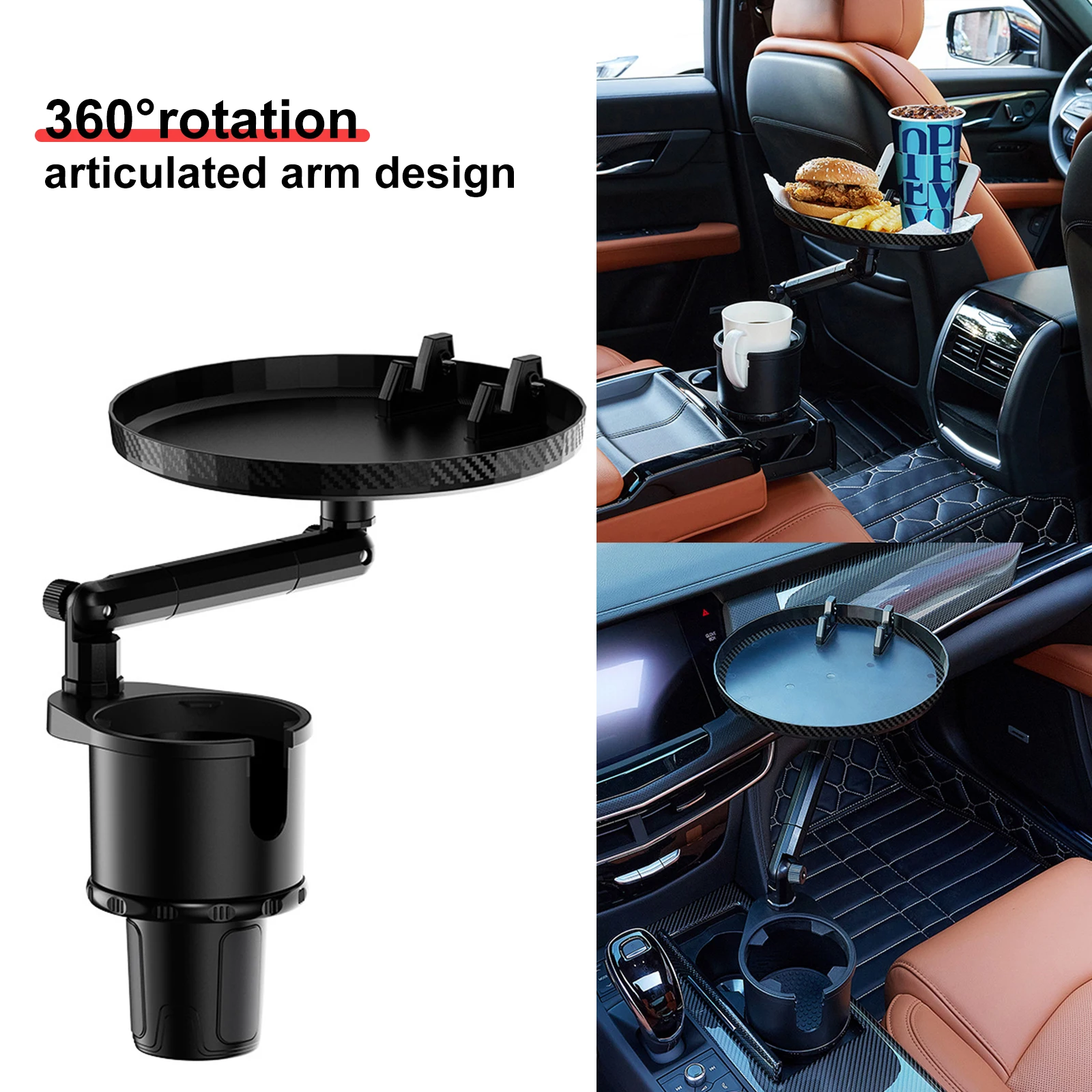 Multifunctional Car Cup Holder with Tray 360° Adjustable Car Table Expander Swivel Arm Food Eating Tray Table for Cup Holders
Multifunctional Car Cup Holder with Tray 360° Adjustable Car Table Expander Swivel Arm Food Eating Tray Table for Cup Holders