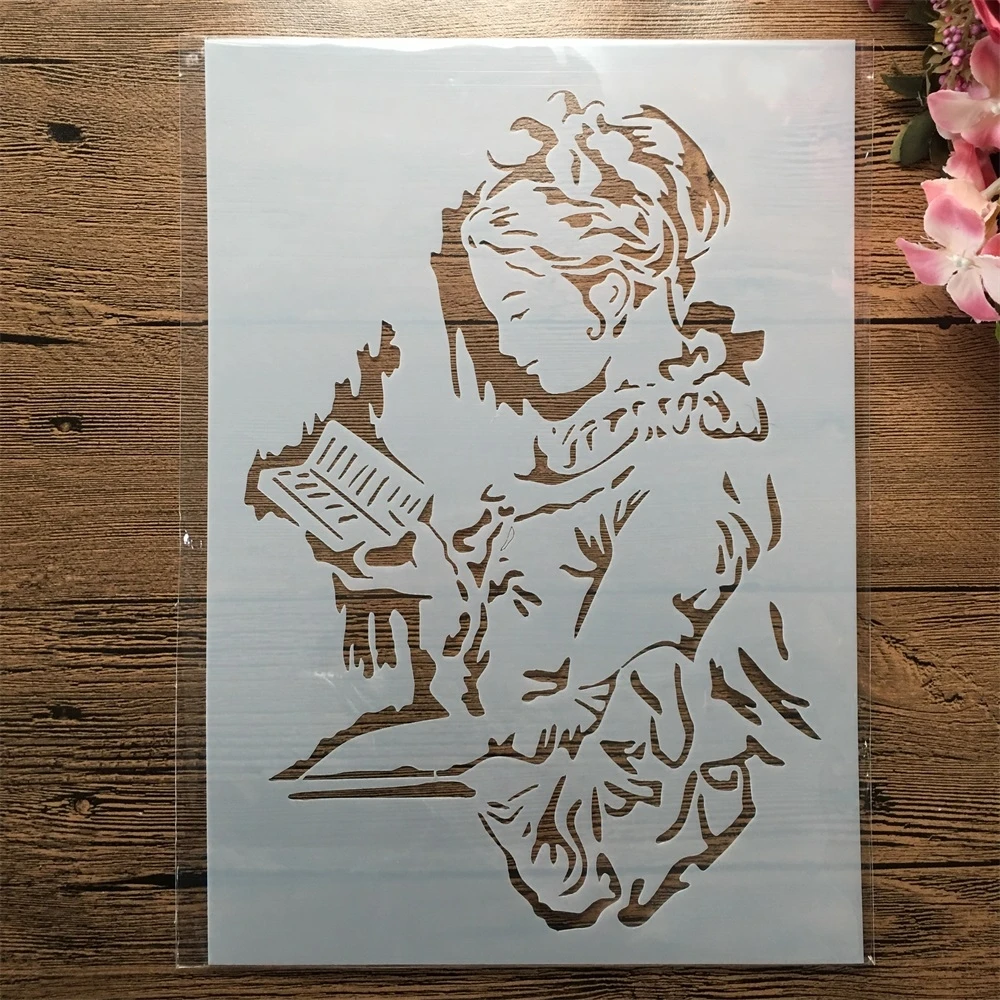 A4 29cm Reading Study Girl Student DIY Layering Stencils Wall Painting Scrapbook Coloring Embossing Album Decorative Template
A4 29cm Reading Study Girl Student DIY Layering Stencils Wall Painting Scrapbook Coloring Embossing Album Decorative Template