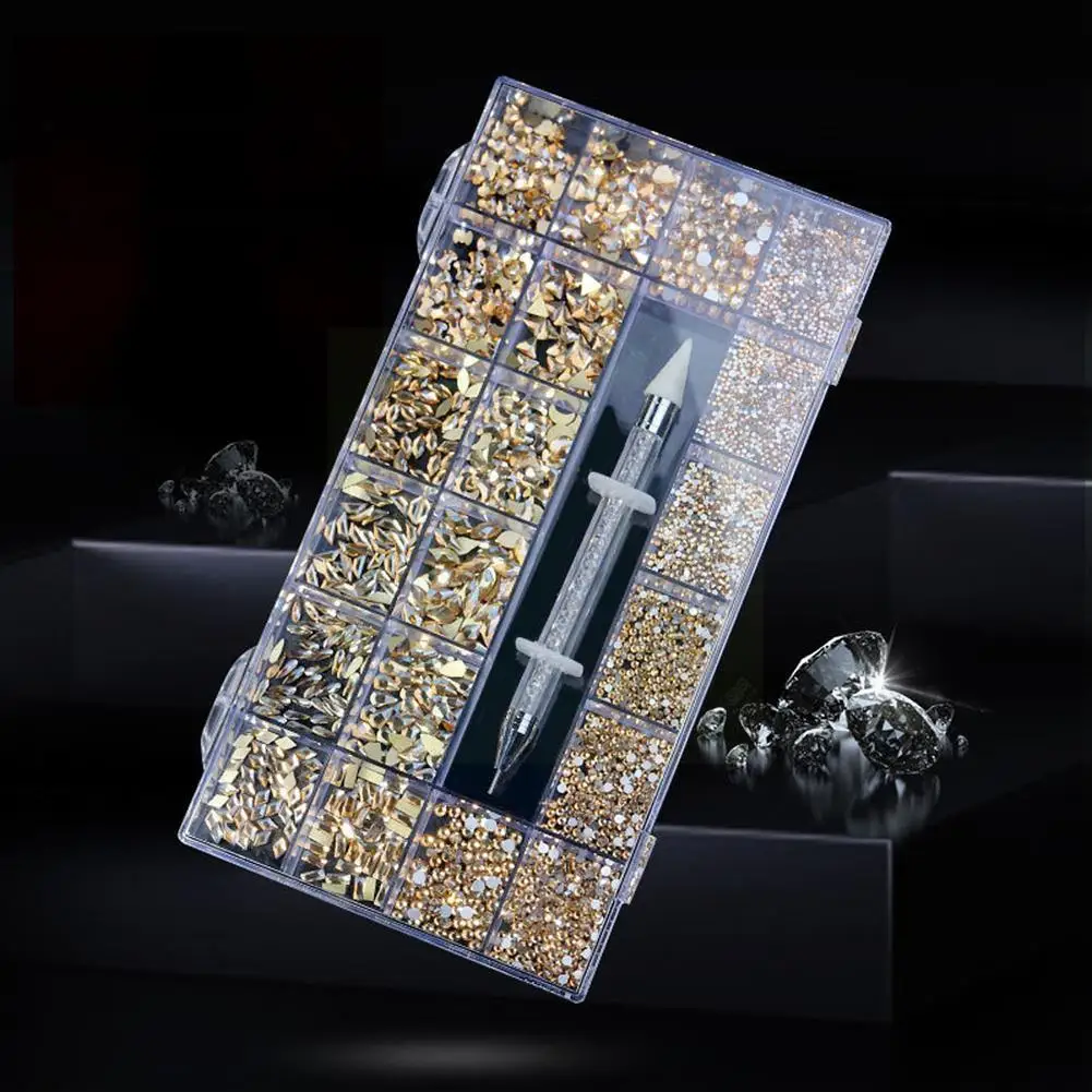 21 Shapes of Luxury Shiny Diamond Nail Art Rhinestones Decorations Glass 2500pcs Up Pick Pen Kit Box In Crystal 1pcs Grids E9H8
21 Shapes of Luxury Shiny Diamond Nail Art Rhinestones Decorations Glass 2500pcs Up Pick Pen Kit Box In Crystal 1pcs Grids E9H8