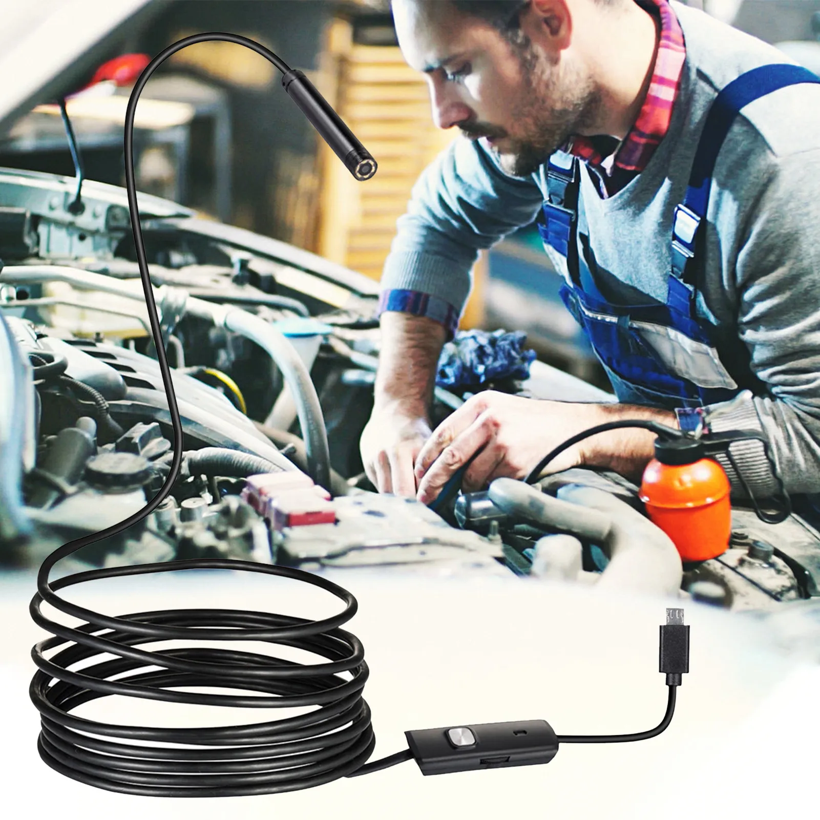 USB Endoscope Camera 5.5mm Type-C 0.3MP Snake Inspection Camera IP67 Waterproof Borescope With 6 Adjustable LED Lights
USB Endoscope Camera 5.5mm Type-C 0.3MP Snake Inspection Camera IP67 Waterproof Borescope With 6 Adjustable LED Lights