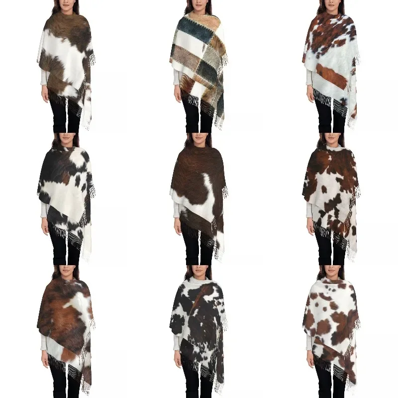Stylish Cow Fur Cowhide Texture Tassel Scarf Women Winter Fall Warm Shawls Wraps Lady Animal Skin Leather Scarves
Stylish Cow Fur Cowhide Texture Tassel Scarf Women Winter Fall Warm Shawls Wraps Lady Animal Skin Leather Scarves