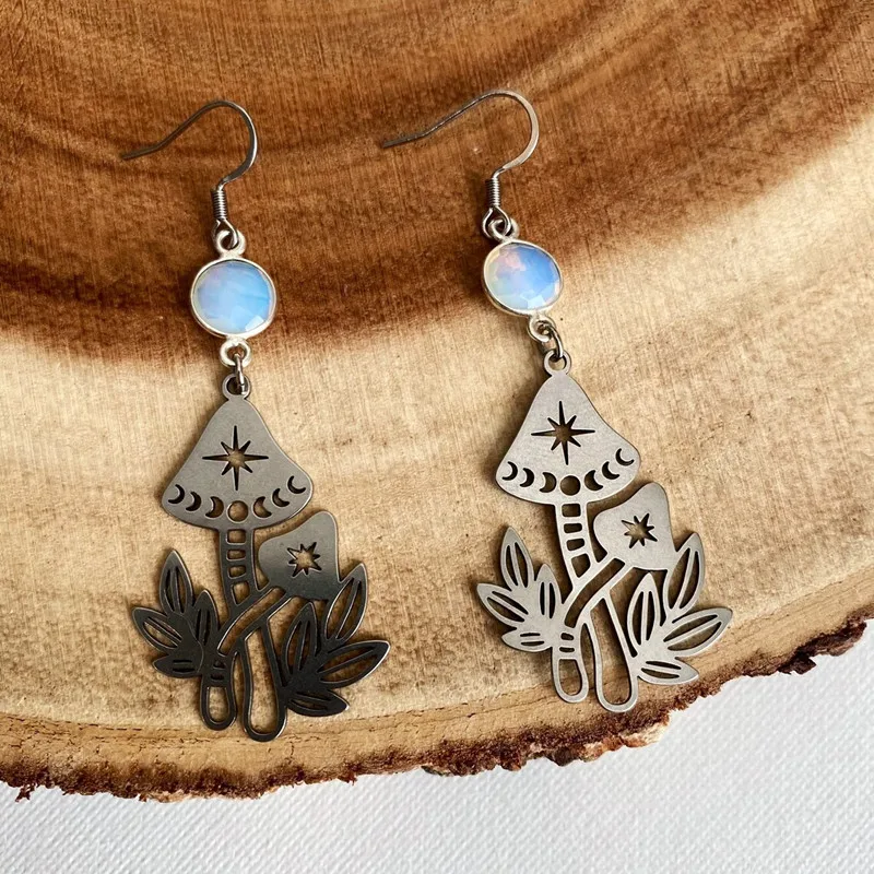 New Mushroom Opal Pendant Earrings, Moon Phase Gem Celestial Body Earrings, Women's Bohemian Ethnic Style Jewelry Gifts
New Mushroom Opal Pendant Earrings, Moon Phase Gem Celestial Body Earrings, Women's Bohemian Ethnic Style Jewelry Gifts