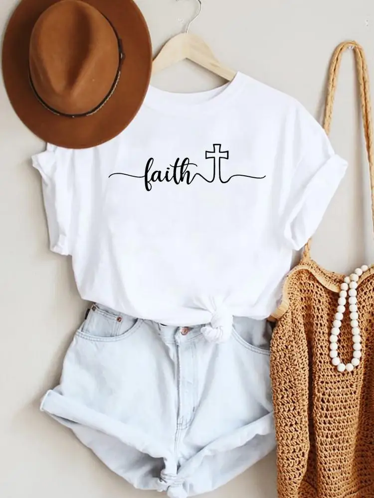 Women Tee Faith Lovely O-neck Trend Lady Fashion Short Sleeve Summer Top Clothes Tshirt O-neck Female Casual Graphic T-Shirt
Women Tee Faith Lovely O-neck Trend Lady Fashion Short Sleeve Summer Top Clothes Tshirt O-neck Female Casual Graphic T-Shirt