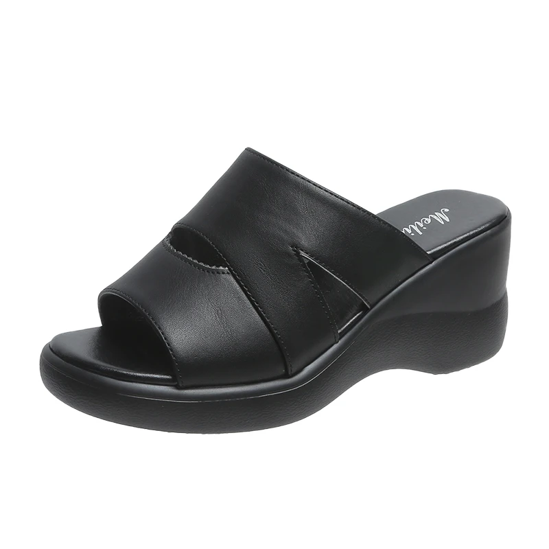 Women's Open Round Toe Slipper Simple Design All Match Solid Color 2022 Summer Trendy Popular Comfy Platform Wedge Heel Slippers
Women's Open Round Toe Slipper Simple Design All Match Solid Color 2022 Summer Trendy Popular Comfy Platform Wedge Heel Slippers