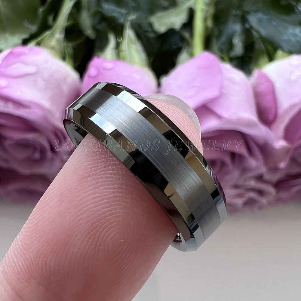 Guntemal Tungsten Wedding Ring 8mm 6mm For Men Wemen Stock Flat Beveled Edges Engagement Band Center Brushed Finish Comfort Fit
Guntemal Tungsten Wedding Ring 8mm 6mm For Men Wemen Stock Flat Beveled Edges Engagement Band Center Brushed Finish Comfort Fit