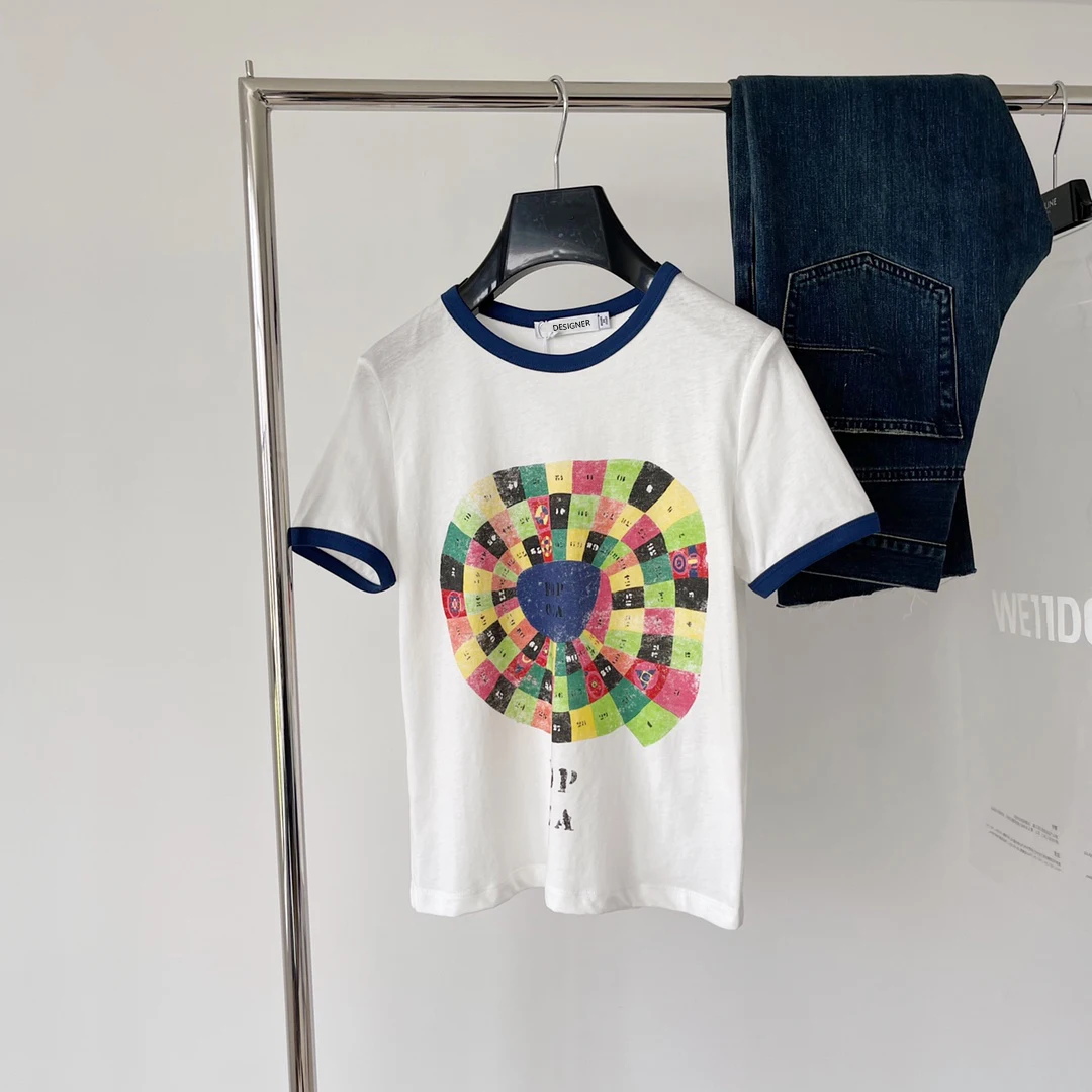 2022 New Printing High Quality Casual Tees Chic Hit Color Short Sleeve Runway Designer Tops
2022 New Printing High Quality Casual Tees Chic Hit Color Short Sleeve Runway Designer Tops