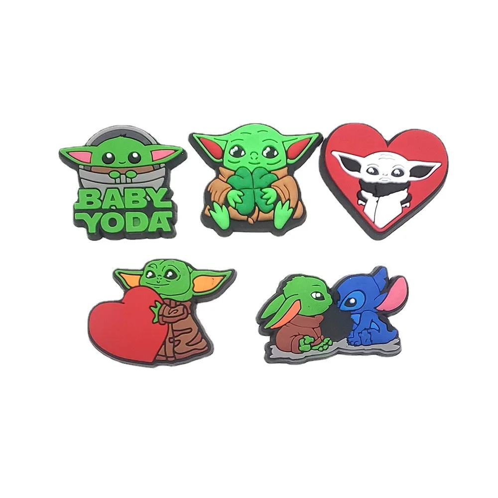 

5pcs Star Wars Yoda for Crocs Shoe Charms Kawaii PVC Shoe Accessories for DIY Funny Decoration Fit Unisex Sandals children Gifts