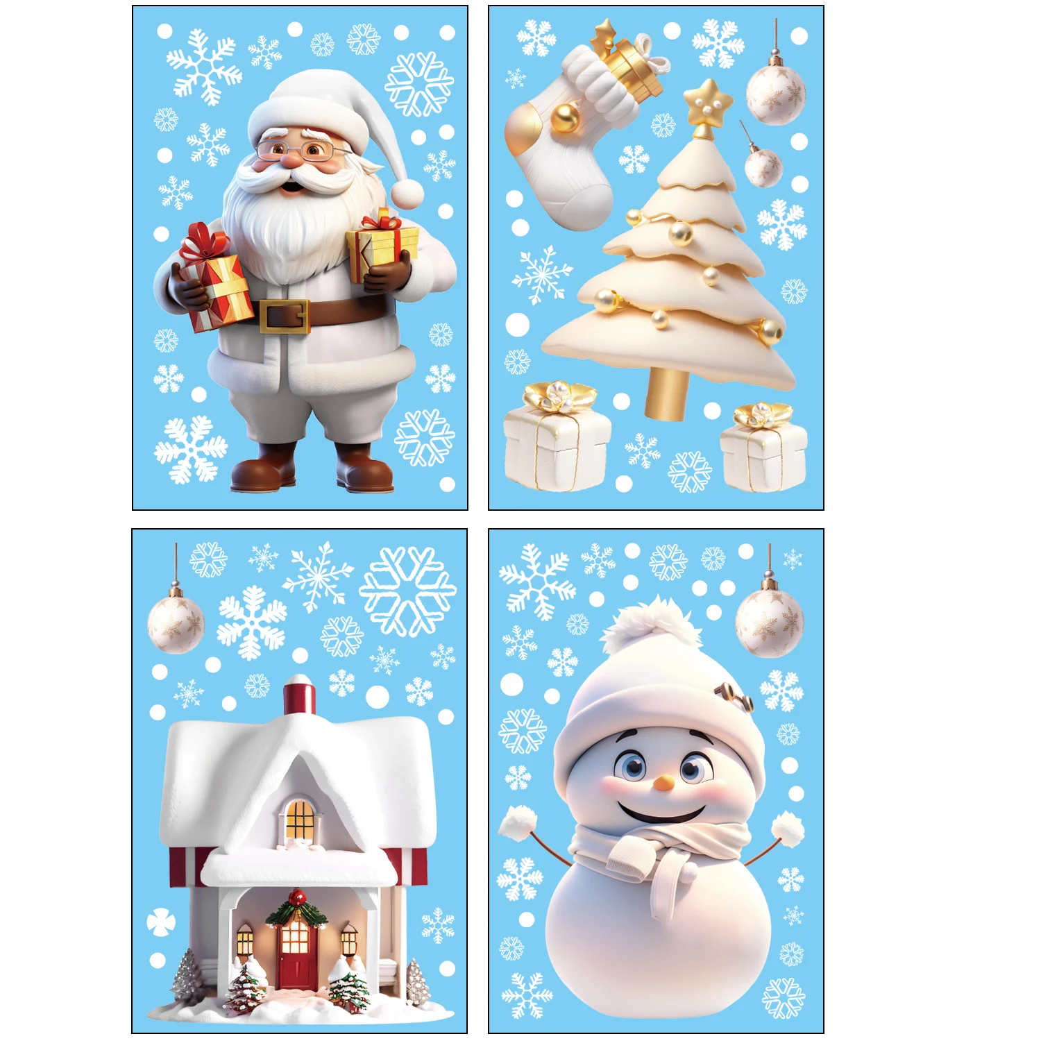 Рождественские наклейки на окна, набор из 4 штук
Рождественские наклейки на окна, набор из 4 штук