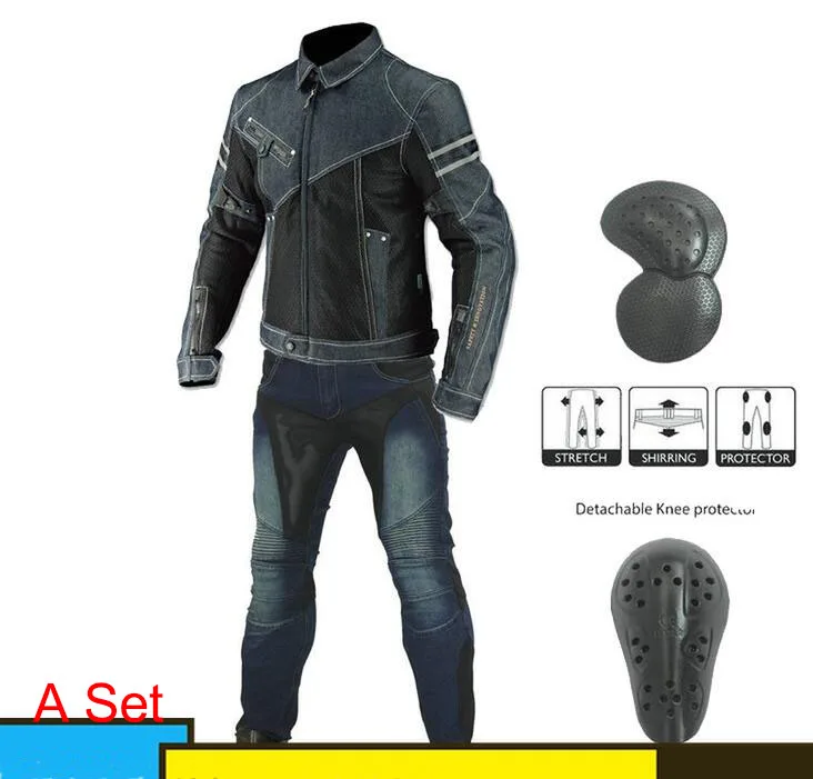 Motorcycle jersey summer motorcycle clothing suit mesh breathable anti-fall denim jacket motorcycle anti-fall pants
Motorcycle jersey summer motorcycle clothing suit mesh breathable anti-fall denim jacket motorcycle anti-fall pants