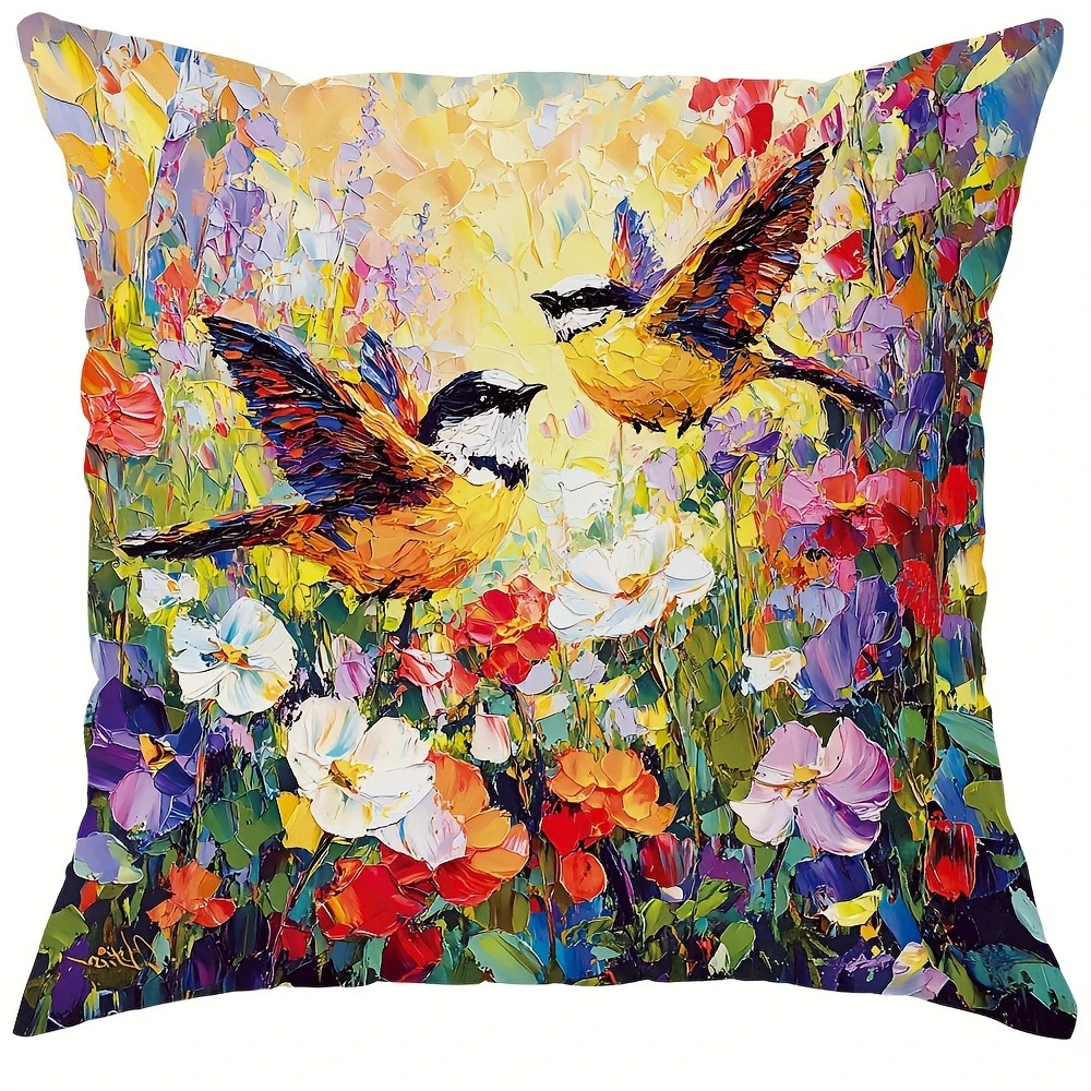 Декоративные наволочки с колибри и полевыми цветами, полиэстер велюр, 40x40 см
Декоративные наволочки с колибри и полевыми цветами, полиэстер велюр, 40x40 см