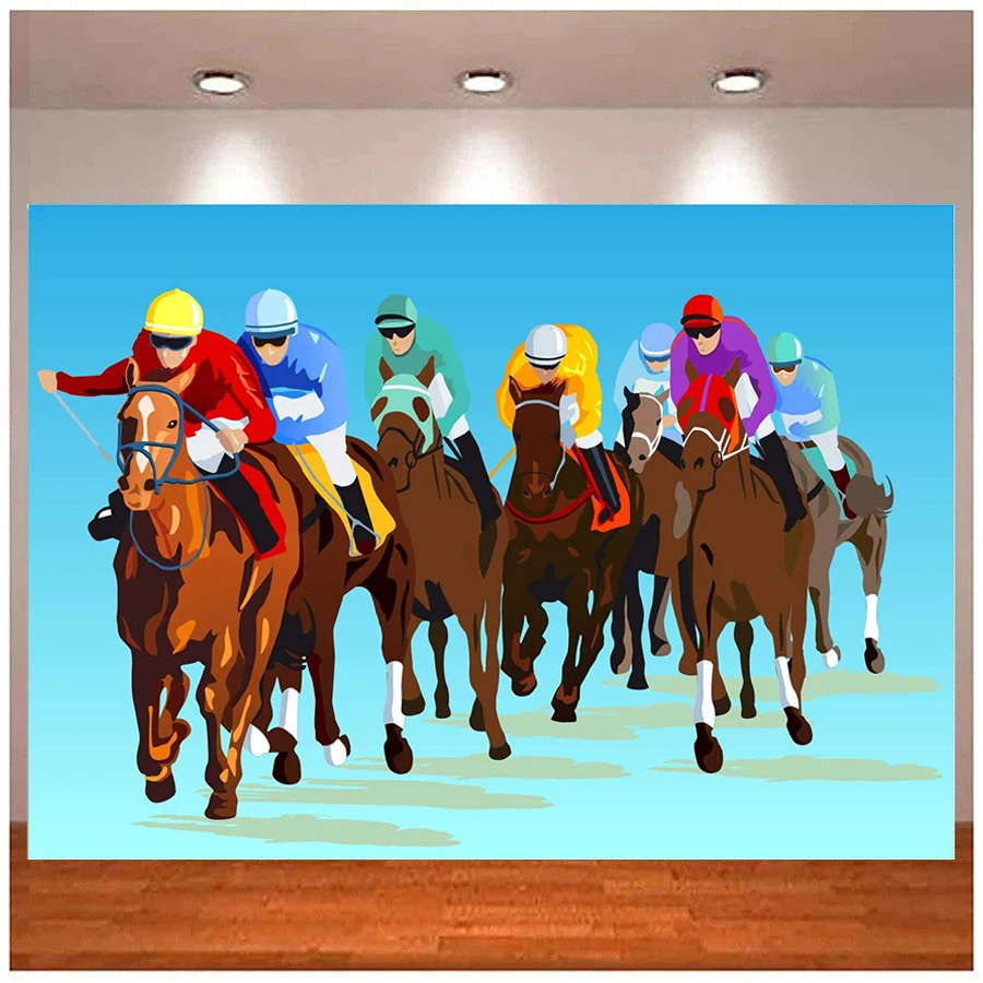 

Kentucky Derby Background Banner Run for The Roses Horse Racing Equestrian Photography Backdrop Photo Booth Party Decoration
