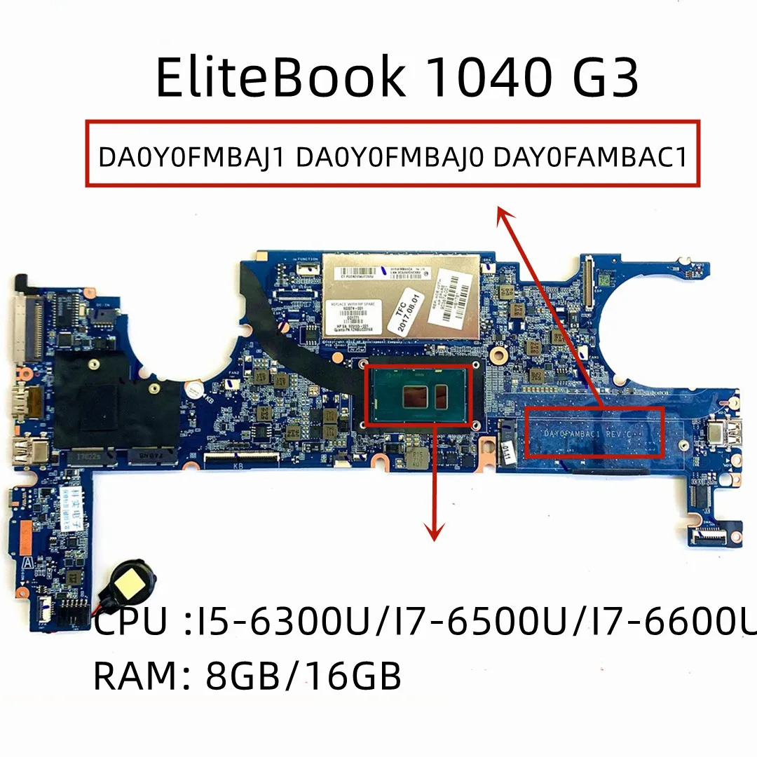 Материнская плата для ноутбука HP EliteBook 1040 G3 с процессором I5/ I7, 8 ГБ/16 ГБ ОЗУ
Материнская плата для ноутбука HP EliteBook 1040 G3 с процессором I5/ I7, 8 ГБ/16 ГБ ОЗУ