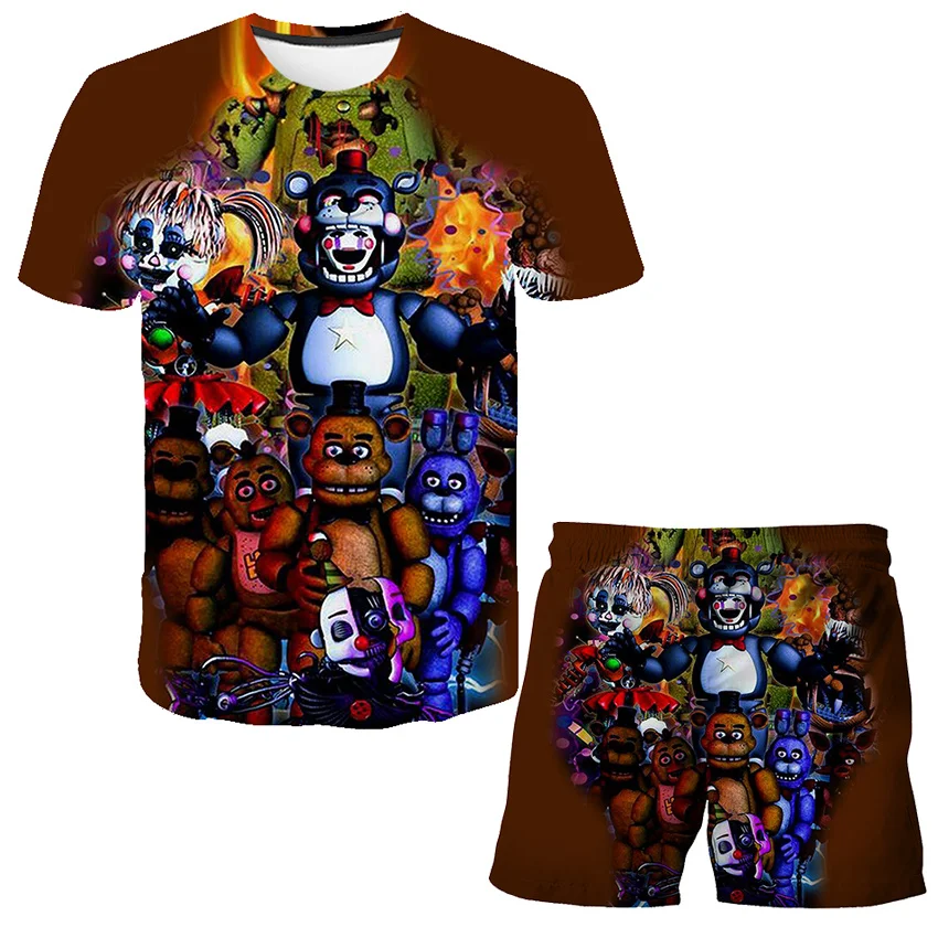 2pcs Sets Boys Girls Five Night At Freddy Suits Summer Fashion Short Sleeve T-shirts + Short Pants Clothing Outfits 4-14 Years
2pcs Sets Boys Girls Five Night At Freddy Suits Summer Fashion Short Sleeve T-shirts + Short Pants Clothing Outfits 4-14 Years