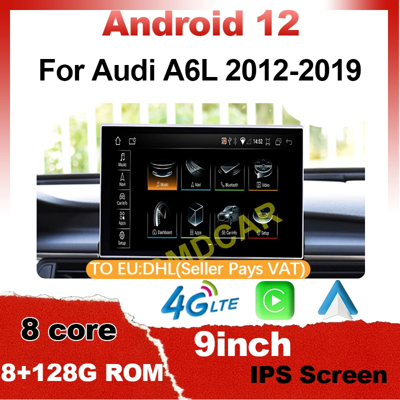 9" Android 12 8+128G Car Multimedia Player GPS Navigation Radio for Audi A6 A6L A7 2013-2019 CarPlay AndroidAuto Video Stereo
9" Android 12 8+128G Car Multimedia Player GPS Navigation Radio for Audi A6 A6L A7 2013-2019 CarPlay AndroidAuto Video Stereo