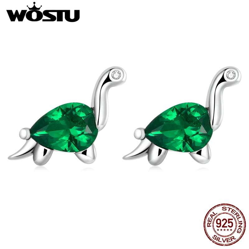 WOSTU 925 Sterling Silver Stud Earrings Fun Dinosaur Green Drop Shaped Zircon Earring For Women Girl Party Jewelry FIE1379
WOSTU 925 Sterling Silver Stud Earrings Fun Dinosaur Green Drop Shaped Zircon Earring For Women Girl Party Jewelry FIE1379