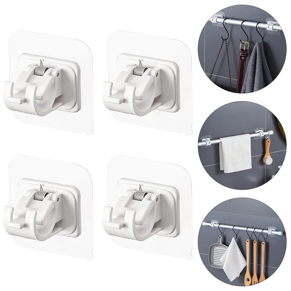 4 pcs Practical Multipurpose Fixing Clamps Pasting Curtain Rod Clips for Bathroom 
4 pcs Practical Multipurpose Fixing Clamps Pasting Curtain Rod Clips for Bathroom