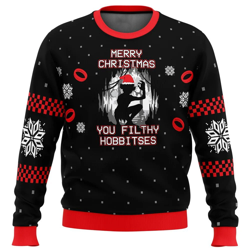 Lord of the Rings Filthy Hobitses Ugly Christmas Sweater Christmas Sweater gift Santa Claus pullover men 3D Sweatshirt and top
Lord of the Rings Filthy Hobitses Ugly Christmas Sweater Christmas Sweater gift Santa Claus pullover men 3D Sweatshirt and top