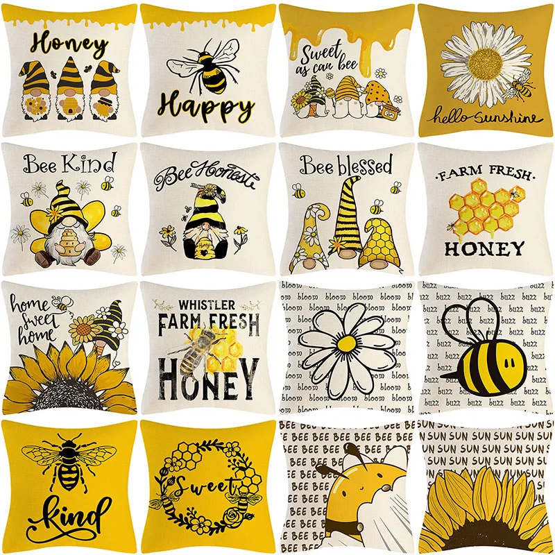 Наволочка для подушки с принтом пчелы подсолнуха, наволочка для дивана, 45x45 см, декоративные подушки в виде карликов
Наволочка для подушки с принтом пчелы подсолнуха, наволочка для дивана, 45x45 см, декоративные подушки в виде карликов