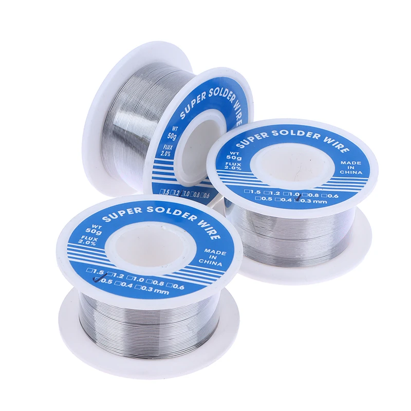 1Pc 0.3mm 0.4mm 0.5mm 50g Soldering Tin Wire Tin Melt Rosin Core Solder Wire Coil Wire Tin Soldering Wire Roll No-clean Flux 
1Pc 0.3mm 0.4mm 0.5mm 50g Soldering Tin Wire Tin Melt Rosin Core Solder Wire Coil Wire Tin Soldering Wire Roll No-clean Flux