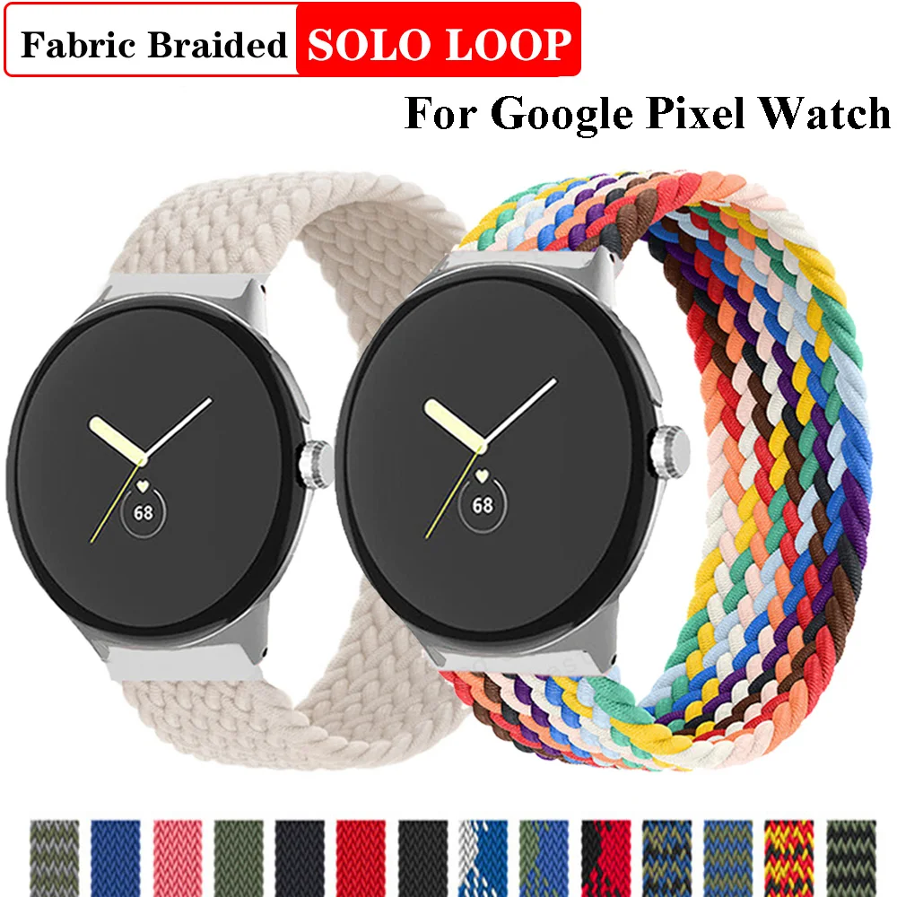 

Плетеный соло-браслет для Google Pixel Watch band, аксессуары для умных часов, эластичный нейлоновый ремешок, браслет correa Pixel Watch Active