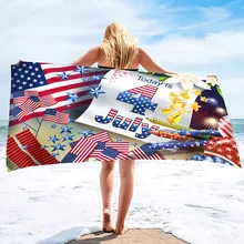 4Th July Beach Towels American Independence Day Towel Memorial Day Bathroom Towel Decor Soft Absorbent Pool Bath Beach Towel
