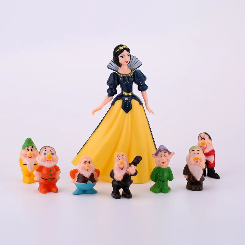 

Мультяшные герои Диснея, принцесса, Белоснежка, Набор фигурок, кукла, украшение, ручная игрушка, подарок для детей