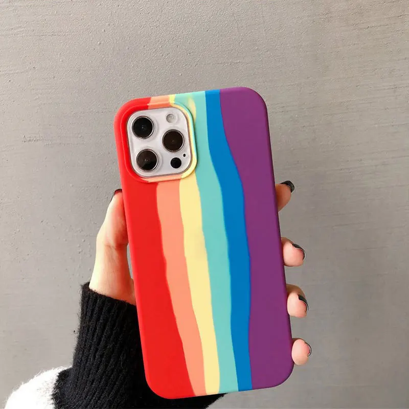 Original Rainbow Silicone Phone Case for Apple iPhone 11 12 13 Pro Max 13Pro 6s 7 8 Plus X XS MAX XR Mini SE lOGO Official Cover
Original Rainbow Silicone Phone Case for Apple iPhone 11 12 13 Pro Max 13Pro 6s 7 8 Plus X XS MAX XR Mini SE lOGO Official Cover