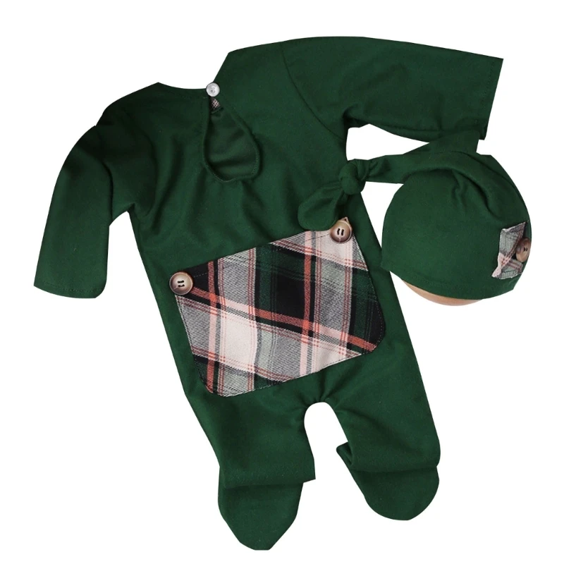 

Christmas Photoshooting Baby Hat Coveralls Romper Outfit Infant Holiday Costume