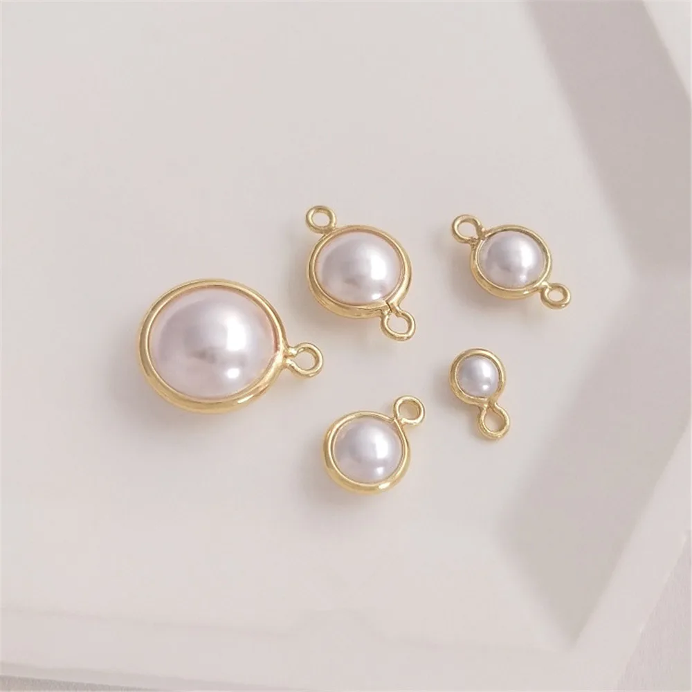 14K Gold Plating Pearl bag edge pendant DIY handmade accessories imitation pearl double hanging connector first accessories
14K Gold Plating Pearl bag edge pendant DIY handmade accessories imitation pearl double hanging connector first accessories