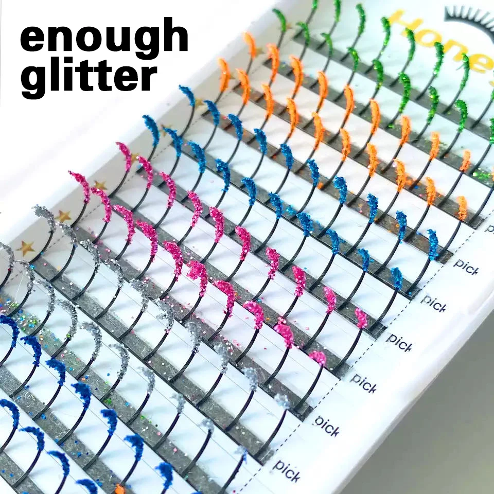 Top Quality Wholesale Shiny Colored Glitter Fairy Lashes 12 Rows Fancy Diamond Spikes Eyelashes Blue Purple Eyelash Extension
Top Quality Wholesale Shiny Colored Glitter Fairy Lashes 12 Rows Fancy Diamond Spikes Eyelashes Blue Purple Eyelash Extension