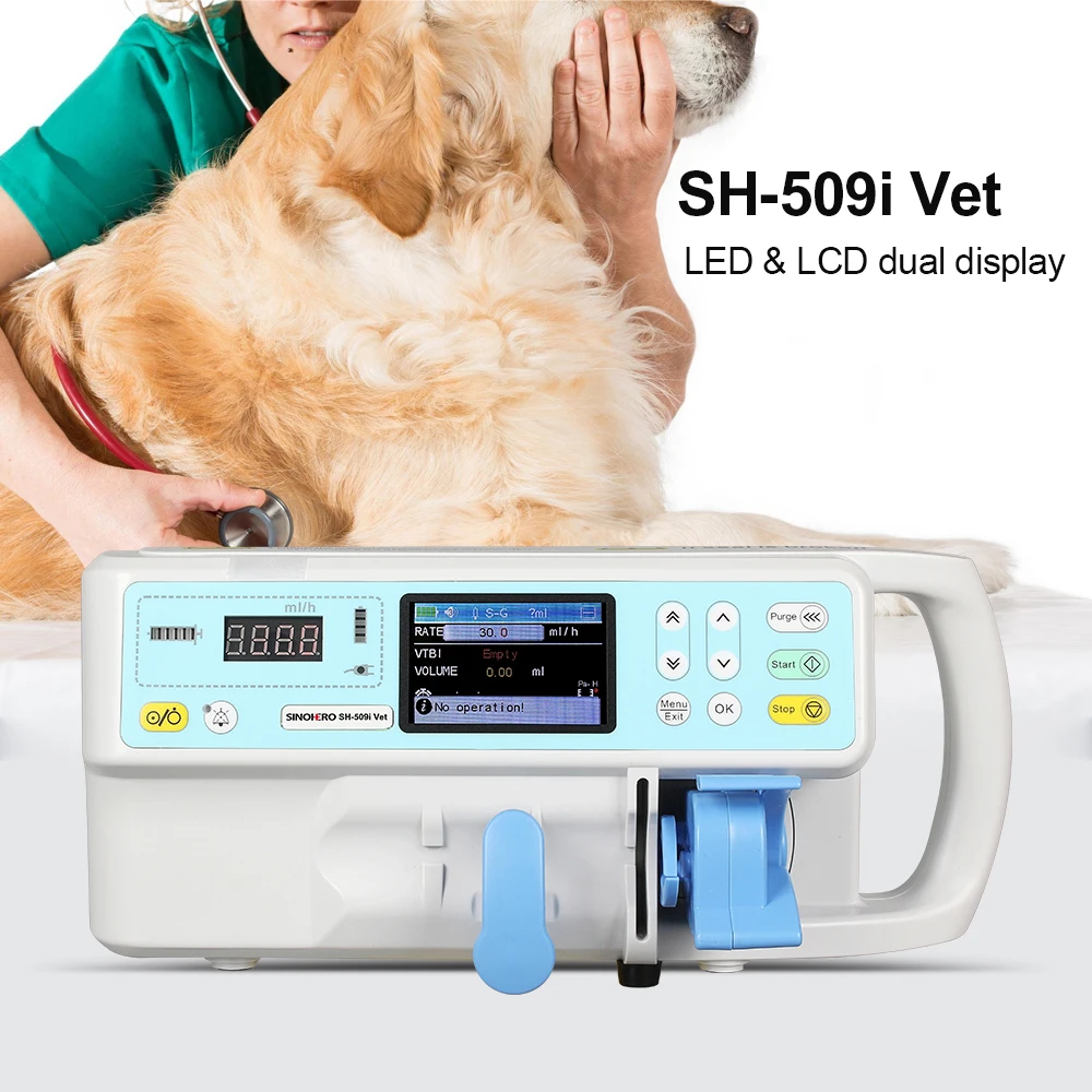 SINOHERO SH-509i Veterinary Syringe Pump Protable Single Channel Color LCD Display Real Time Electronic infusion Syringe Pump
SINOHERO SH-509i Veterinary Syringe Pump Protable Single Channel Color LCD Display Real Time Electronic infusion Syringe Pump