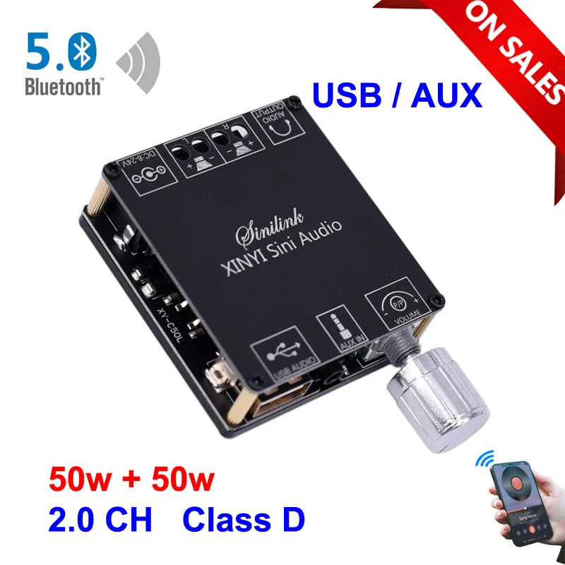 Bluetooth-compatible 2*50W AUX XY-C50L Digital Power Amplifier Board 2.0 CH Stereo Home Music Wireless Module Audio AMP New
Bluetooth-compatible 2*50W AUX XY-C50L Digital Power Amplifier Board 2.0 CH Stereo Home Music Wireless Module Audio AMP New