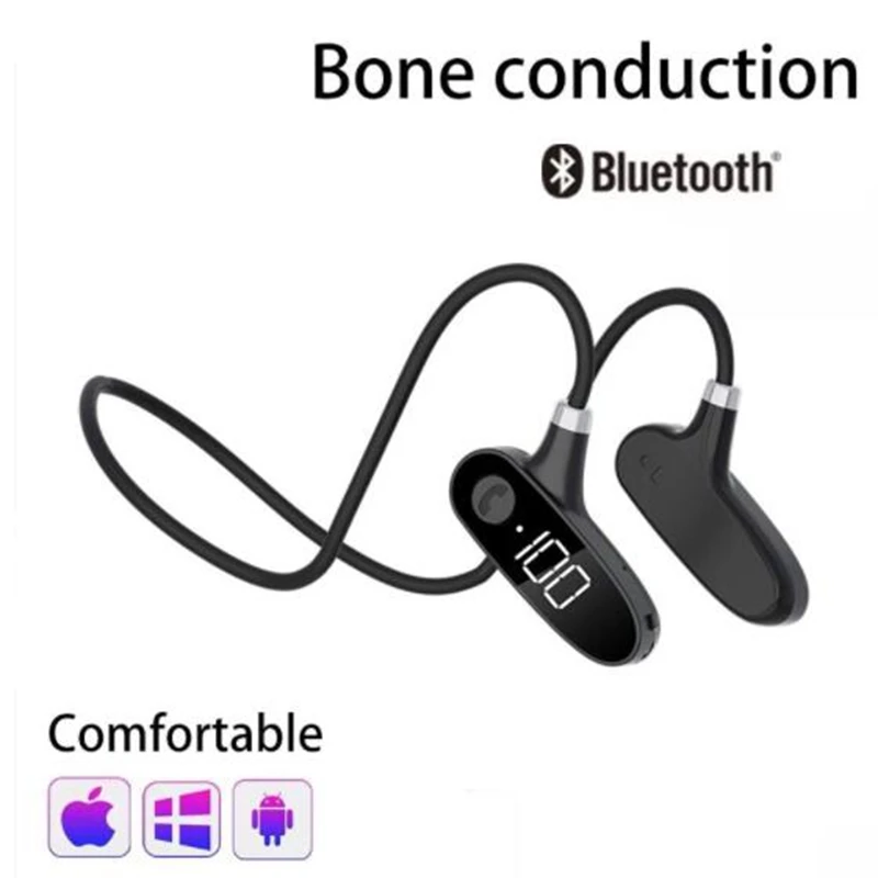 5.2 Digital Display New H18 Bone Conduction Bluetooth Headphones Not In-Ear Sports Running Wireless Headphones
5.2 Digital Display New H18 Bone Conduction Bluetooth Headphones Not In-Ear Sports Running Wireless Headphones