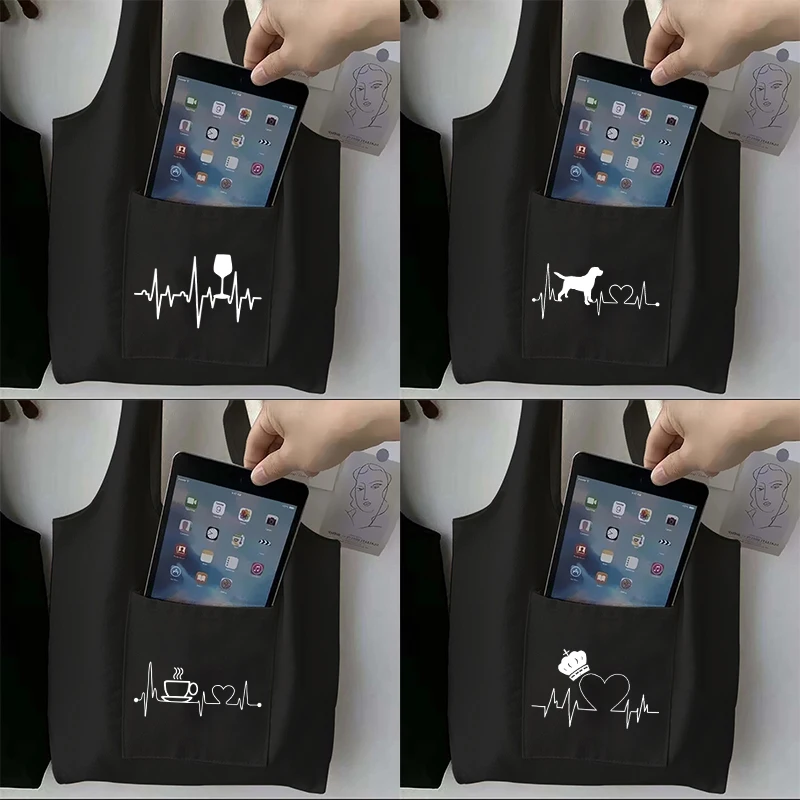 Electrocardiogram Woman Canvas Shopping Bag 2022 Large Capacity Conventional Tote Bag Fashion Printing Women's Shoulder Bag
Electrocardiogram Woman Canvas Shopping Bag 2022 Large Capacity Conventional Tote Bag Fashion Printing Women's Shoulder Bag