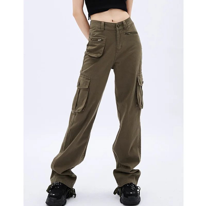 Green Women Jeans Cargo Pants Vintage High Waist Straight Baggy Streetwear Hip Hop Style Fashion Autumn Wide Leg Denim Trouser
Green Women Jeans Cargo Pants Vintage High Waist Straight Baggy Streetwear Hip Hop Style Fashion Autumn Wide Leg Denim Trouser